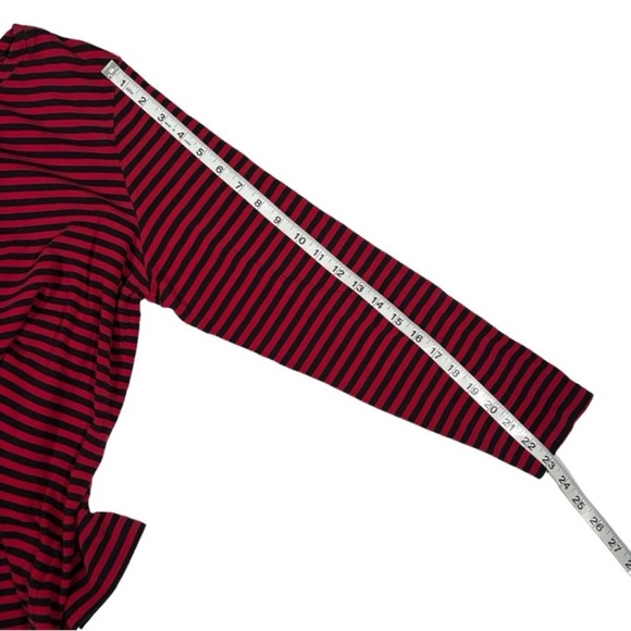 Susan Graver Weekend Cotton Modal Top Women's Size Large Stretch Striped Casual - Picture 12 of 12